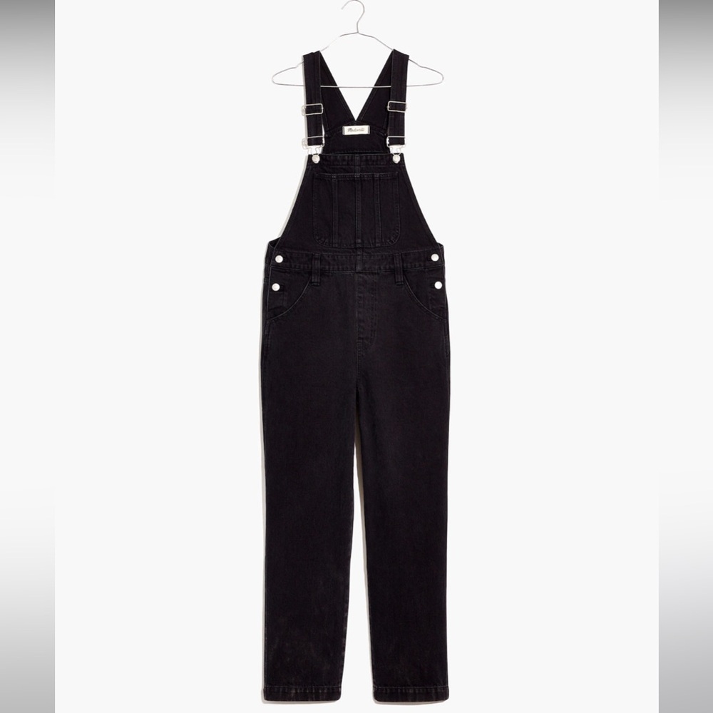 Madewell Straight-Leg Overalls in Lunar Black Wash Size Small